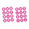 Möbelaufkleber Ordnungssticker für Kleidung weiß/ pink