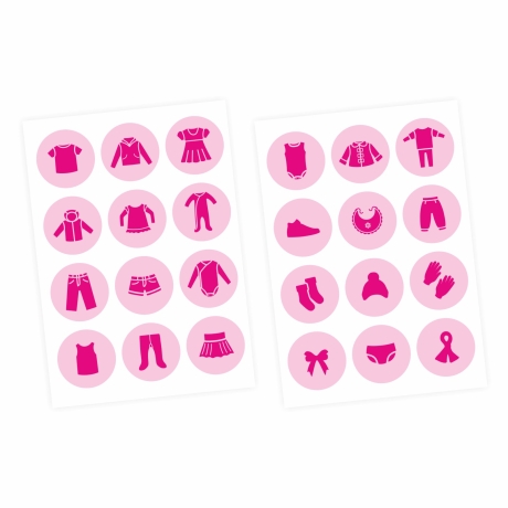 Möbelaufkleber Ordnungssticker für Kleidung pink/rosa