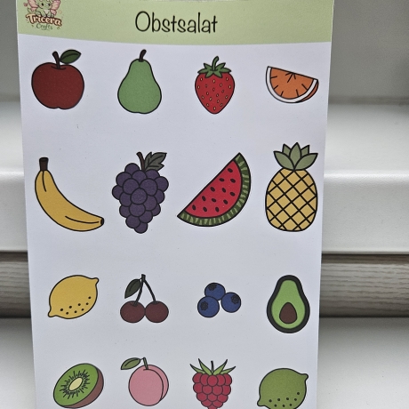 Stickerbogen Obstsalat