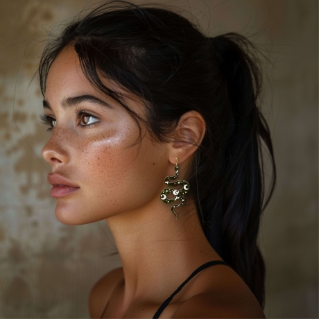 Schlangen Ohrringe Boho Luana – grüne Acryl Ohrhänger Edelstahl