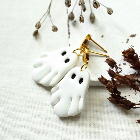 Gespenst Ohrhänger aus Polymer Clay & Edelstahl | Halloween