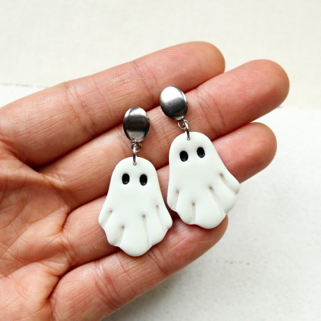 Gespenst Ohrhänger aus Polymer Clay & Edelstahl | Halloween