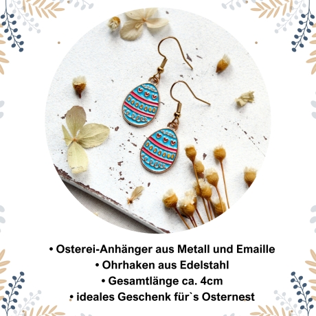 Ohrhänger mit Ostereiern | Bunte Ohrringe für Ostern