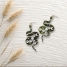 Schlangen Ohrringe Boho Luana – grüne Acryl Ohrhänger Edelstahl