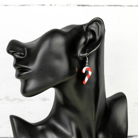 Zuckerstangen Ohrringe Weihnachten – Polymer Clay Ohrschmuck