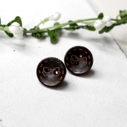 Schleife • Ohrstecker Holz | Ohrschmuck | Ohrringe | Knopf