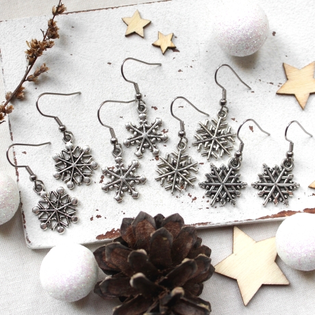 Ohrringe Schneeflocken • Ohrhänger | Ohrschmuck | Weihnachten