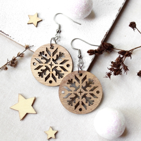 Ohrringe Schneeflocke • Ohrhänger | Ohrschmuck | Weihnachten