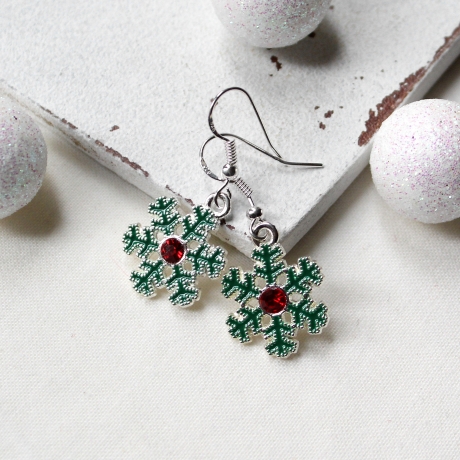 Ohrringe Schneeflocken • Ohrhänger | Ohrschmuck | Weihnachten