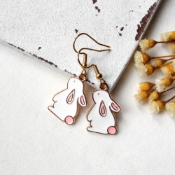 kleiner weißer Hase • Ohrhänger | Ohrschmuck | Ohrringe
