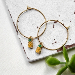 Ananas • Creolen | Ohrschmuck | Ohrringe | Sommer