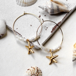 Seestern • Creolen | Ohrschmuck | Ohrringe | Perlen | Sommer