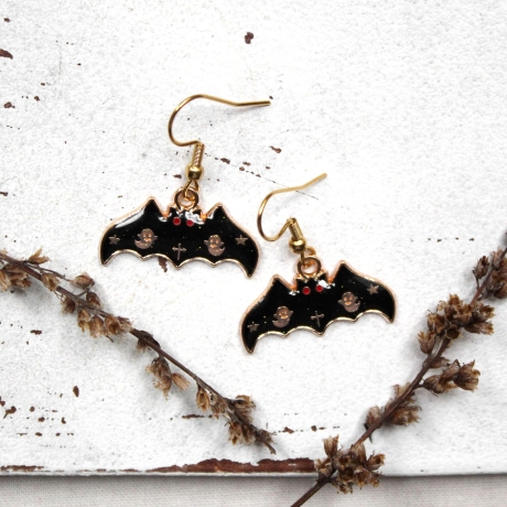 kleine Fledermaus • Ohrringe gold | Ohrschmuck | Halloween
