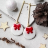 Ohrringe Weihnachtskugeln • Ohrhänger Polymer Clay | Ohrschmuck