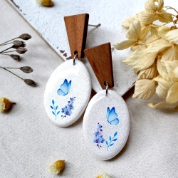Ohrringe mit Schmetterling aus Polymer Clay • Ohrschmuck