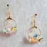 Ohrhänger Ohrring Ohrschmuck Blütentraum Blumen Golden und Bunt