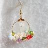 Ohrhänger Ohrring Ohrschmuck Blütentraum Blumen Golden und Bunt