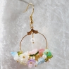 Ohrhänger Ohrring Ohrschmuck Blütentraum Blumen Golden und Bunt