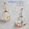 Ohrhänger Ohrring Ohrschmuck Blütentraum Blumen Golden und Bunt