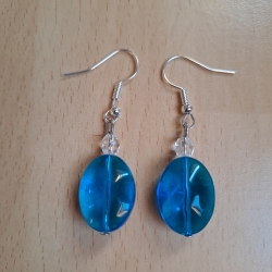 Ohrringe aus Glasperlen,blau, Handarbeit