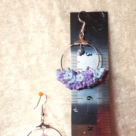 Ohrhänger Ohrringe Ohrschmuck Blütentraum Blumen Silbern Blau-Lil