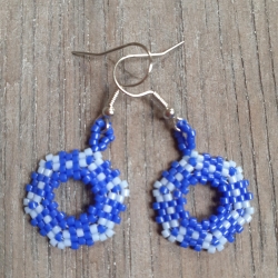 Ohrringe aus Miyuki Delicas,blau