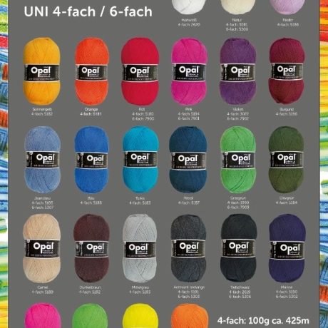 Opal 6-fädige Sockenwolle, Farbe 5306, schwarz