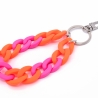 Schlüsselanhänger mit Karabiner Neon Orange/Pink