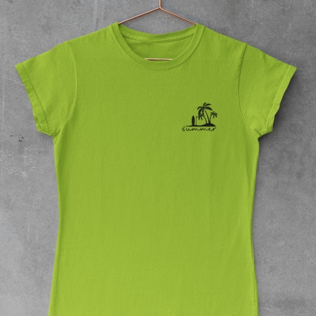 Sommerliches Damen T-Shirt mit Palmen-Logo-Perfektes Urlaubsshirt