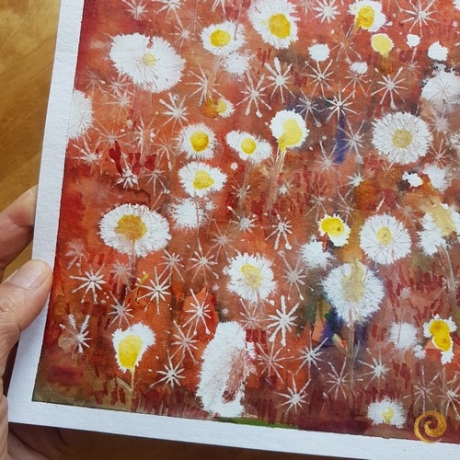 Aquarell ~ Blumen sind die Sterne der Erde