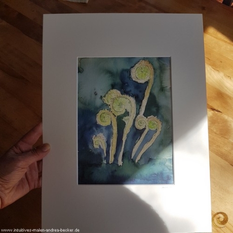 Aquarell Farnization mit Passepartout
