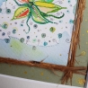 Original ~ Collage Himmelsblume mit Naturmaterial 