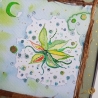 Original ~ Collage Himmelsblume mit Naturmaterial 