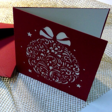 Weihnachtskarte Ornament Kugel Plotterdatei SVG DXF