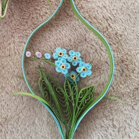 Ornament Vergissmeinnicht, hellblaue Blüten, Papier,