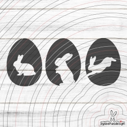 Ostereier mit Hasen Plotterdatei SVG DXF