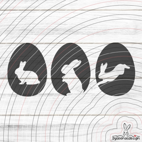 Ostereier mit Hasen Plotterdatei SVG DXF