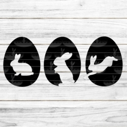 Ostereier mit Hasen Plotterdatei SVG DXF FCM