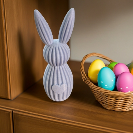 Osterhase Gestreifte Ohren & Körper, 14 cm, texturiert