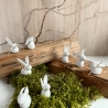 Handgemachte Keramik - getöpferte weiße kleine Hasen Osterdeko