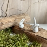 Handgemachte Keramik - getöpferte weiße große Hasen Osterdeko