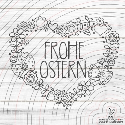 Ostern Blumenherz Plotterdatei SVG DXF