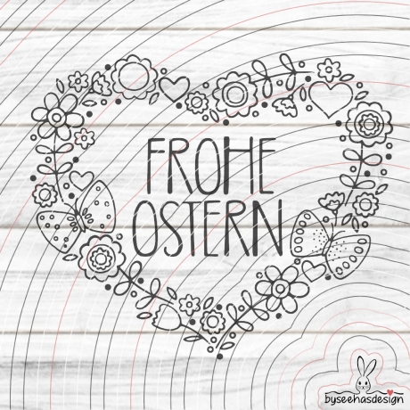 Ostern Blumenherz Plotterdatei SVG DXF