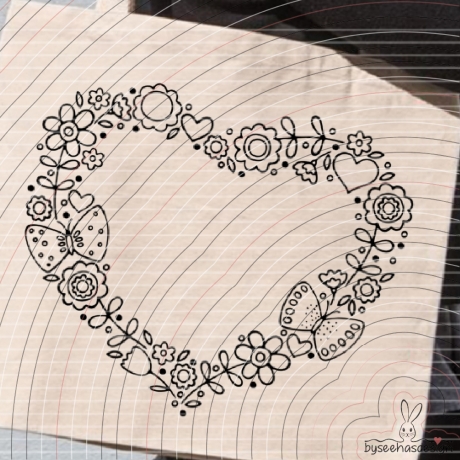 Ostern Blumenherz Plotterdatei SVG DXF