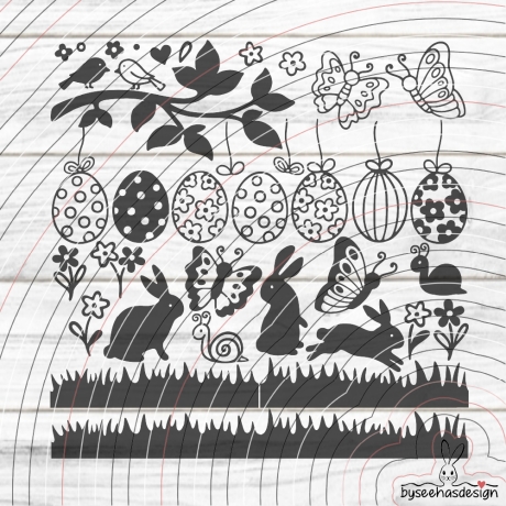 Ostern Elemente Plotterdatei SVG DXF 