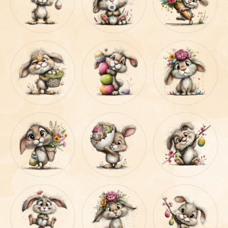 Individuelle Cupcake Topper – Fondantpapier - Ostern Hasen Gans