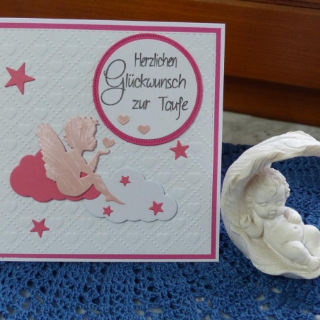 Wunderschöne Glückwunschkarte zur Taufe
