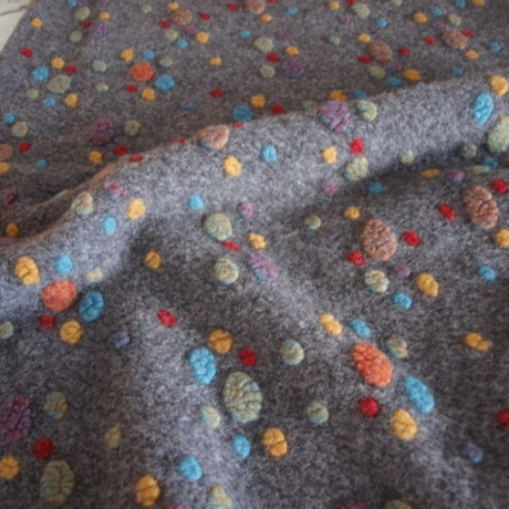 Musterwalk Kochwolle ital.Walkstoff mit erhabenem Muster Walklode