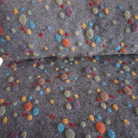 Musterwalk Kochwolle ital.Walkstoff mit erhabenem Muster Walklode