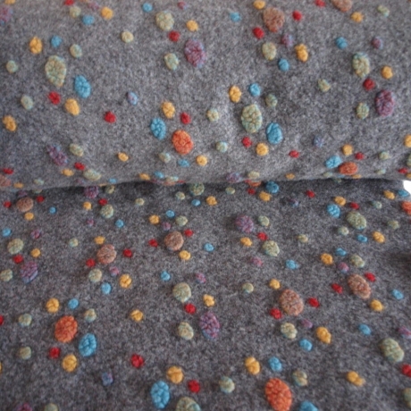 Musterwalk Kochwolle ital.Walkstoff mit erhabenem Muster Walklode